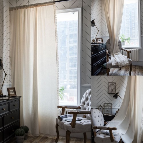 Beige curtain for - beige, living