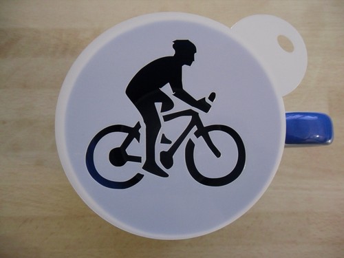 Bike rider coffee face - bike, coffee,