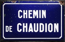 Old French enamel street road
