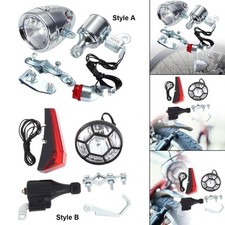 Dynamo Bike Light Set Headlight Tail Lights Set Easy to Install Replacement Eco