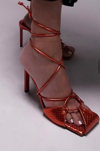100 leather strappy topshop - leather,