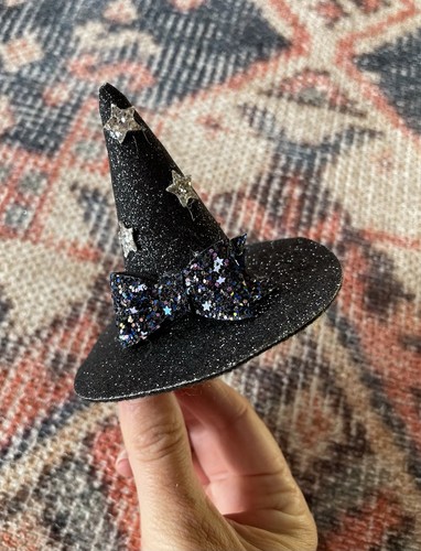 Black glitter mini - black, hat