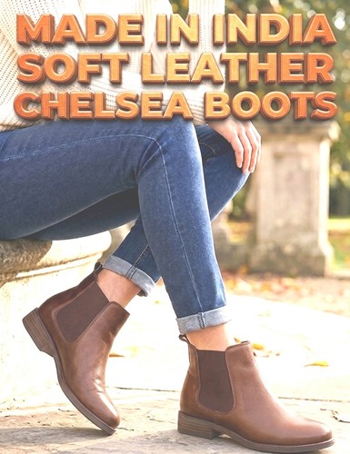 Soft leather chelsea - leather, brown