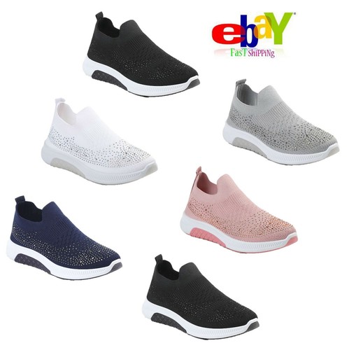 Ladies diamante trainers - diamante,