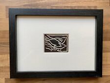‘Raven’- Framed Woodcut Bird By Raphael Nelson, dated 1940s