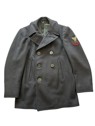Navy military wool pea - military,
