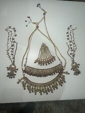 Asian Bridal Jewellery set, tika, choker, necklace, earrings, red white stoneset