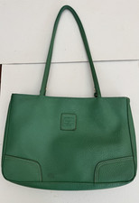 Liz Claiborne Faux Leather Emerald Green Double Handle Bag with ID Case