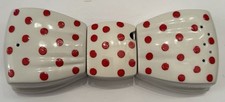 Carlton Ware Polka Dot Bow Salt & Pepper Set Excellent Condition 