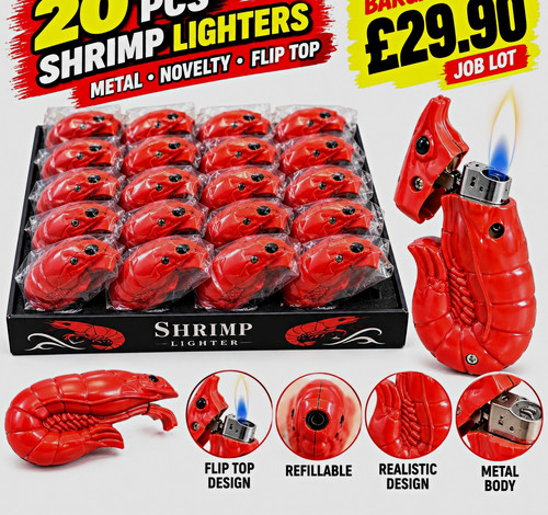 20x shrimp metal lighters - 20x,