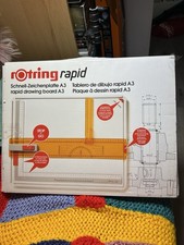 Rotring Rapid A3 Quick Drawing Board Original Box + 3 Rulers Perfect Condition
