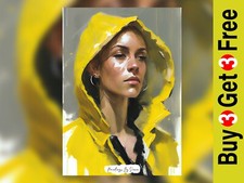 Bold Yellow Hooded Portrait
