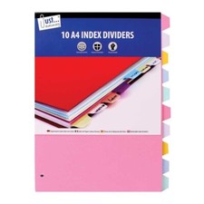 10pc A4 Index Dividers Ring