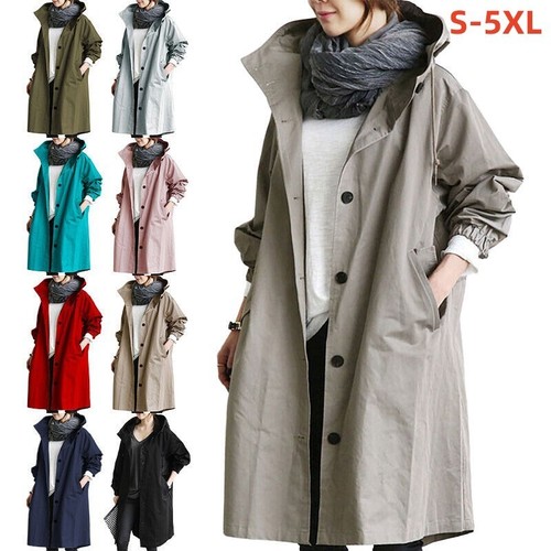 Womens oversize hooded trench - hooded,