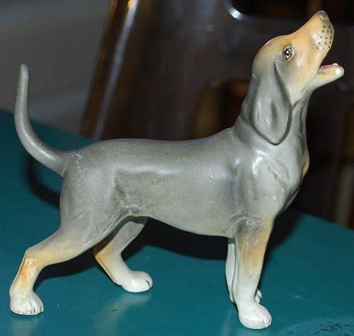 Vtg black tan coonhound dog - vtg,