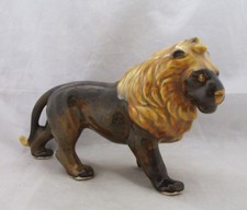 RENELLA LESTER, YARMOUTH STUDIO POTTERY ISLE OF WIGHT MALE LION FIGURE SIGNED