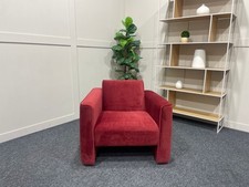 Siena Art Deco Armchair In Red Velvet - RRP £1299