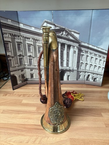 Antique military bugle - military,