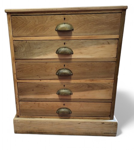 Victorian industrial oak chest - industrial,