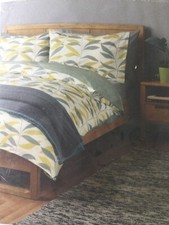 JOHN LEWIS Double Duvet Cover And 2 x Pillow Cases Set Citrine Grey REVERSIBLE