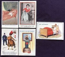 Vintage POSTCARD bundle - 5 Funny Saucy Seaside Postcards POSTED 1910s 