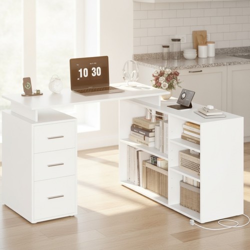 Shaped desk with storage - l-shaped, &