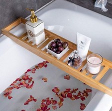 Wooden Bath Caddy Tray Bathtub
