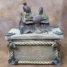 Vanmark Old Horse Saddle Trinket Box Desk Organizer Branding Iron Collection