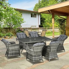 Rattan Garden Dining Set Large
