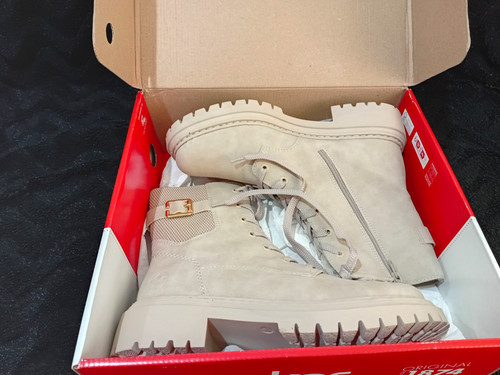 Rieker beige leather combat - rieker,