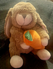 Home Bargains Easter Bunny Holding Carrot Plush Soft  Toy 11" - EXCELLENT CONDIT
