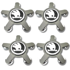 Fits Skoda Alloy Wheel Centre Cap Hub x4 Black Grey 135mm Many Models Octavia