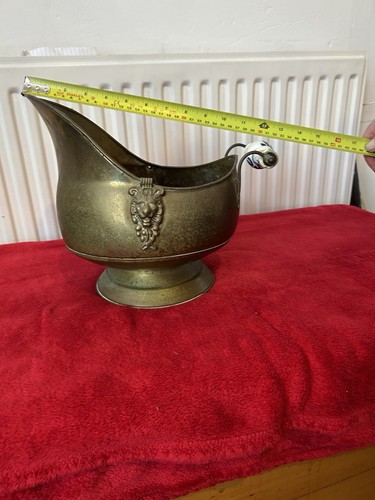 Vintage brass coal scuttle - brass,