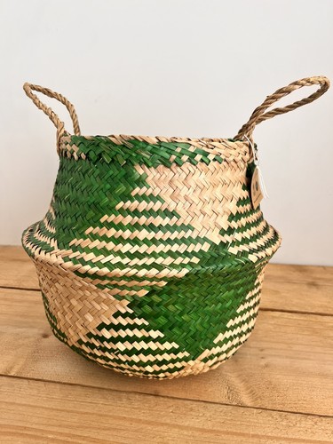 Green seagrass belly basket - seagrass,