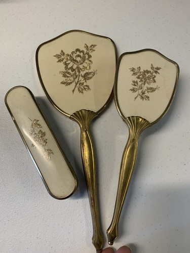 Vintage vanity hand mirror - hand, &