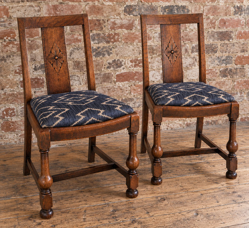 Vintage oak dining chairs - oak,