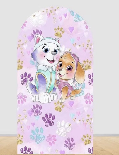 Pink pawpatrol arch backdrop - pawpatrol,