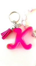 Personalised Keyring | Resin Initial Letter Keyring A-Z| Gift For Her/Him