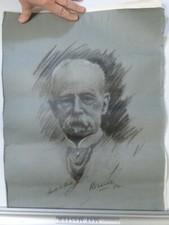 Lord Roberts Large Charcoal Drawing By Harold Smith - Signed