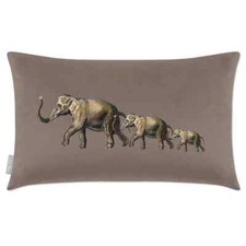 Luxury Eco-Velvet Filled Rectangle Oblong Cushion UK Sofa Elephants Many Colours