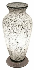 Mosaic Glass Vase Lamp White