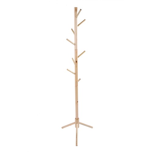 Hook wooden coat hat rack - 8-hook,