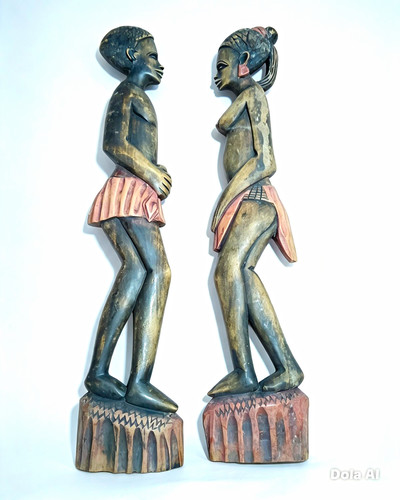African carved wooden figures - african,