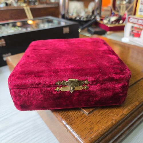 Velvet sewing box antique - sewing,
