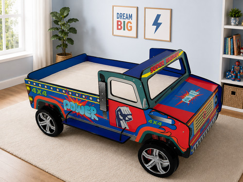 Pickup truck bed for kids - truck, blue