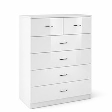 White 6 Drawer Sideboard /