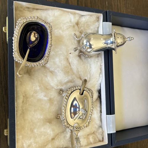 Vintage silver plate salt - silver, and