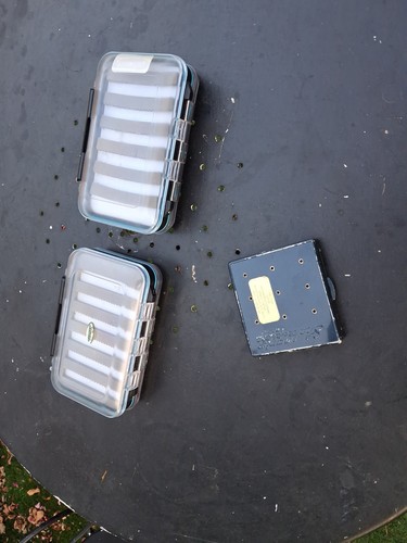 Fly boxes and - boxes.,