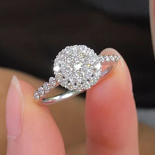 2ct round cut diamond - round, halo