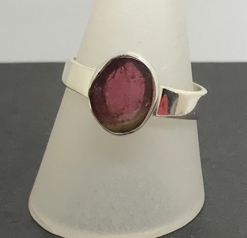 Watermelon tourmaline ring - watermelon,